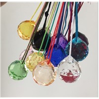 10PCS/lot Mixed color 40mm crystal sunctcher prism balls crystal feng shui faceted balls with free colorful string