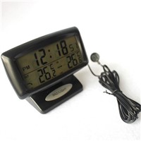 Digital Thermometer Car Alarm Clock With Dual Sensors Show Indoor And Outdoor In Same Time with sleep function