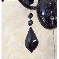 16pcs/lot ,50mm black color maple leaf pendant 2pcs 14mm octagon beads for crystal chandelier,curtain,wedding
