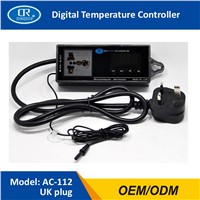 RINGDER AC-112 16-40C Digital Reptile Thermostat with Plug and Universal Socket ON/OFF Regulator Aquarium Temperature Controller