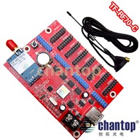 TF-RF70-C RF communication led controller 1024*128/2048*64 pixels wireless RF &amp; USB port single / dual color P10 control card