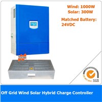 1300W 24V Off Grid PWM Wind Solar Hybrid Charge Controller, 1000W Wind Power, 300W Solar Power