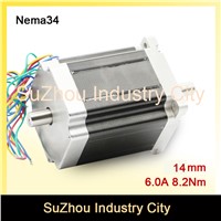 NEMA34  CNC stepper motor 86X114mm double shaft for sale8.2N.m 6A  cnc stepping motor 1172Oz-in for engraving machine 3D printer