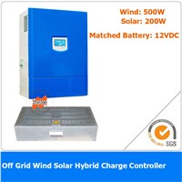 700W 12V off grid wind solar hybrid controller , 500W wind power, 200W solar power