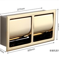 Wholesale And Retail Promotion Luxury Golden Brass Toilet Paper Holder Tissue Bar Box Wall Mounted Paper Holder