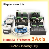 3Axis CNC stepper motor control kits name23 stepping motor + Driver 9-42VDC,4A+Power supply switch 400w 36v+5axis breakout board