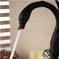 Wholesale And Retail Luxury Oil Rubbed Bronze Swan Bathroom Faucet Crystal Dual Handles 8&amp;amp;quot; Plate Sink Mixer Tap For 8&amp;amp;quot; Sink
