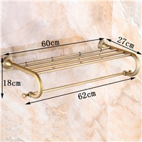Contemporary Antique Brass Bathroom Stainless Steel Towel Rack Wall Mount Double Towel Bar