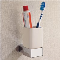 Ceramic Toothbrush Single Tumbler Holder Modern Brass Wall Mounted Chrome Bathroom Accessory Decor Cup Holder Set Sanitaire Ware