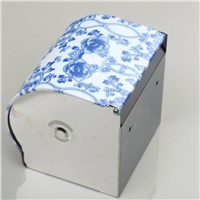 KEMAIDI Blue And White Porcelain Lavatory /Toilet Paper Holder Bathroom Basin CZJ5115 Wall Mounted Stainless Steel Tissue Box