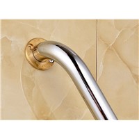 18 Inch Brass Hand Rail Angled Bathroom Safety Bathtub Grab Bar Rail Handgrip Chrome Brass Wall Mount 11-138
