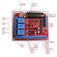 New 6 Axis CNC MACH3 Engraving Machine Interface Breakout Board USB PWM Spindle