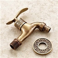 Bibcock faucet tap crane Antique Brass Finish Bathroom Wall Mount Washing Machine Water Faucet Taps