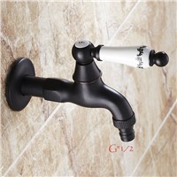 Decorative Solid Brass Cross Garden Outdoor Faucet washing machine tap  with ceramic  oil rubbed bronze