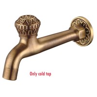 Rome style Long garden use Bibcock crane Antique Brass Finish Bathroom Wall Mount Washing Machine Water Faucet Taps
