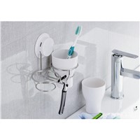 Bathroom Cup Holder Suction Cup Bathroom Toothbrush Cup Holder with Two Cups Bathroom Accessories 260048