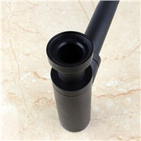 Luxury Stoving Varnish Black Brass Round Bottle P-Trap for  Bathroom Bain Sink  Tap Waste Drain 11-222