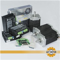 ACT Motor 3Axis CNC Nema34 Stepper Motor 34HS9456 Single Shaft 4Lead 1090oz 99mm 5.6A+3PCS Driver DM860 7.8A 80V  Engraving CNC
