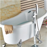 Wholesale And Retail Polished Chrome Brass Bathroom Tub Faucet W/ Hand Shower Tub Filler Mixer Tap