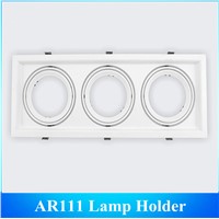 AR111 LED Embeded Ceiling lighting Frame / three Head Stands Rectangular Holder 20PCS