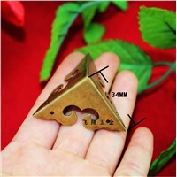 34 mm length pure copper archaize Angle wooden cases to protect horn three bread furniture corner Angle of copper sheet