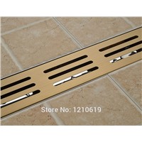 Ti-gold Plate 90*10cm Bathroom Floor Drain Strainer Rectangle Fashion Shower Drainer