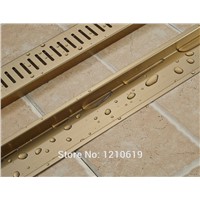 Hot Sale Rectangle Bathroom Floor Standing Ti-gold Plate 90*10cm Bath Shower Strainer Drainer Newly