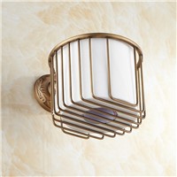 Classic  Antique Bronze  roll Toilet Paper Basket Holder brass  Cosmetic Shower Caddy Storage Holder