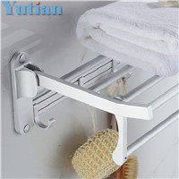 Bathroom towel holder, Foldable  towel rack,50cm and 40 cm size oxidation aluminium  towel rack with hooks YT-4018