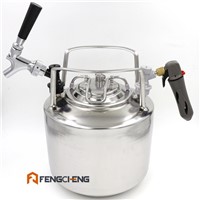 6 Liter Keg Party Kit, Ball Lock Beer Keg, Quick Connect Faucet &amp; Co2 injector, Kegging Beer