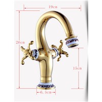 Newly Luxury Eruo Style Basin Faucet Golden Polish Basin Tap Bathroom Vessel Sink Faucet Mixer Faucet