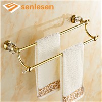 Wholesale And Retail Dual Towel Rack Holders Crystal Hangers Bathroom Towel Bars Wall Mounted