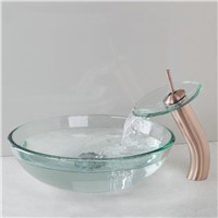 Basin Faucet Contemporary Sumptuous Delicate Sink Glass Round Shampoo Sinks Hot Cold Waterfall Excellent Sink Basin Faucet