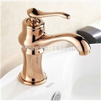 Fashion Luxury torneira banheiro Brasshot and cold Ceramic Vintage Wash Basin Copper Rose Gold crane RS307