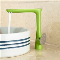 Chrome Solid Brass Bathroom Basin Sink Mixer Tap Faucet Green Color W/ Hot Cold Water
