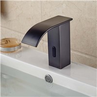 Oil Rubbed Bronze Brass Bathroom Waterfall Basin Faucet Sensor Induction Sink Water Tap Hands Free