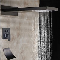 Wholesale And Retail Luxury Waterfall Rainfall Bathroom Shower Faucet Oil Rubbed Bronze Valve Mixer Tap Waterfall Spout Mixer