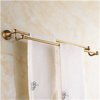 Romantic Towel Bar Antique Brass Bathroom Accessories Towel Racks Wall Mounted Towel Shelf TR1013
