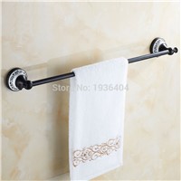Single Black Bronze Towel Bar Romantic Porcelain Bathroom Towel Rack Wall Mounted Towel Bar TR1015