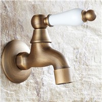 Concealed Antique Brass Washing Machine Tap Laundry Faucet Tap Ceramic Handle Mop pool  mixer