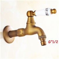 G&quot;1/2 Brand New Antique Brass Single Hole only cold Washing Machine Taps Faucets long garden mixer