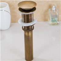 Wholesale And Retail Antique Brass Bathroom Sink Drain Pop Up Waste Vanity Without Overflow