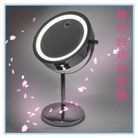 SpringQuan Fashion hot-selling quality 7inches led make-up desktop mirror with light 2-Face mirror bathroom Battery power