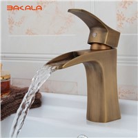 BAKALA Modern Open Spout Water Tap Bathroom Sink Faucet Contemporary Antique Brass Faucets Mixer Taps GZ-8125