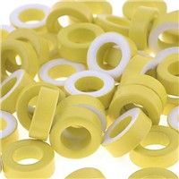 LNHF 7mm Inner Diameter Ferrite Ring Iron Toroid Cores Yellow White 50PCS