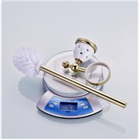 Luxury Golden plated finish toilet brush holder with Ceramic cup/ household products bath decoration bathroom accessories