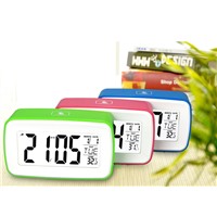 NEW  Large LCD Screen 8in1Smart Touch Sensing Luminous Digital Snooze Recording Voice Desk Alarm Clock With Temperature Hot Sale