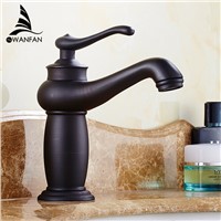 Basin Faucet Black Brass Lamp Shape Bathroom Sink Faucet Single Handle Hole Deck Vintage Wash Hot Cold Mixer Tap Crane SY-029R