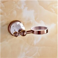 New Modern luxury European style red Golden with diamond copper toothbrush tumbler&amp;amp;amp;cup holder wall mount bath product