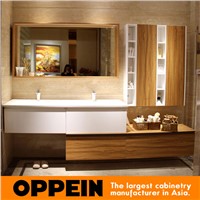 White Lacquer Modern Wooden Luxury Bathroom Design OP15-050A